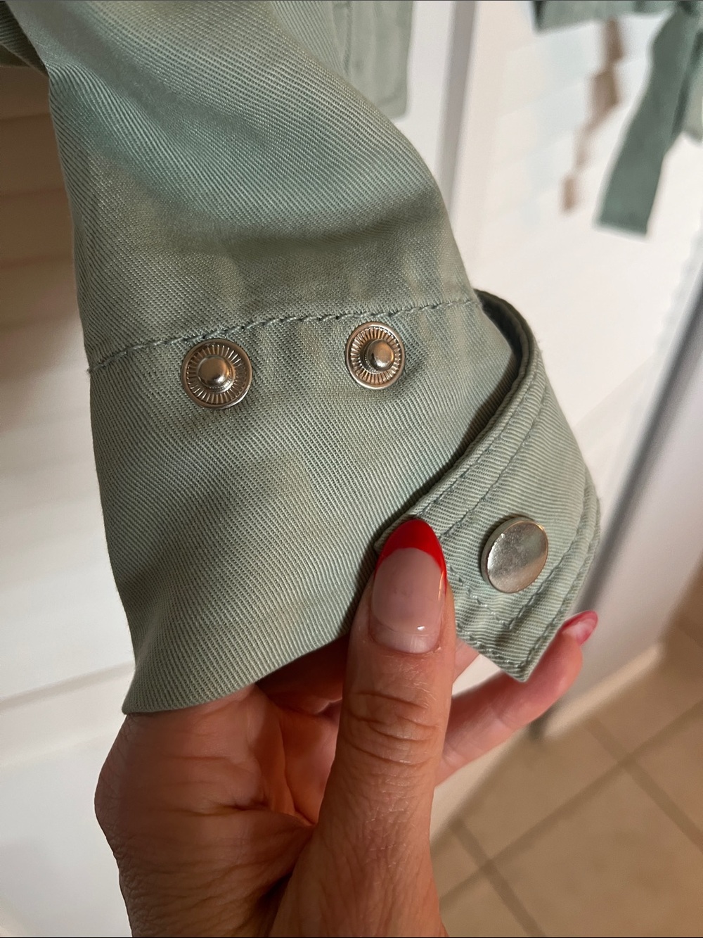 LOFT Light Blue/Green Utility Jacket - Picture 6 of 8